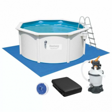 Збірний басейн Bestway Hydrium 56574 (360x122 см) з піщаним фільтром, драбиною та тентом